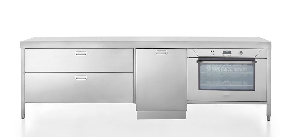 Edelstahl Küchenmöbel - Kochen und Aufbewahren - 280 cm