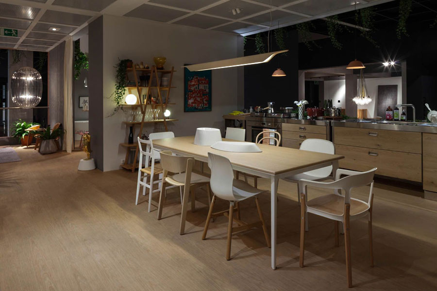 Edelstahl-Küche kombiniert 190 cm breit