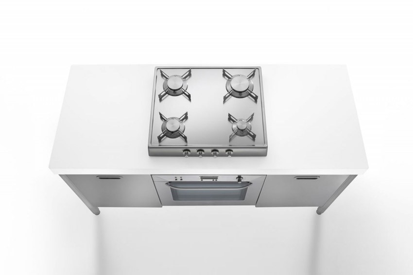 Edelstahl-Küchenelement zum Kochen und Backen 160 cm