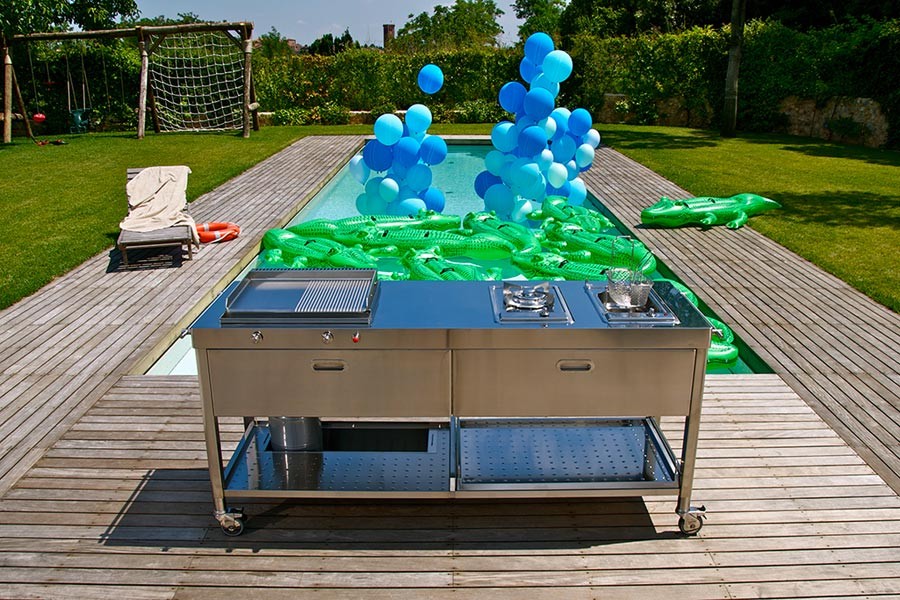 Edelstahl-Outdoor-Küche Pool 190 cm