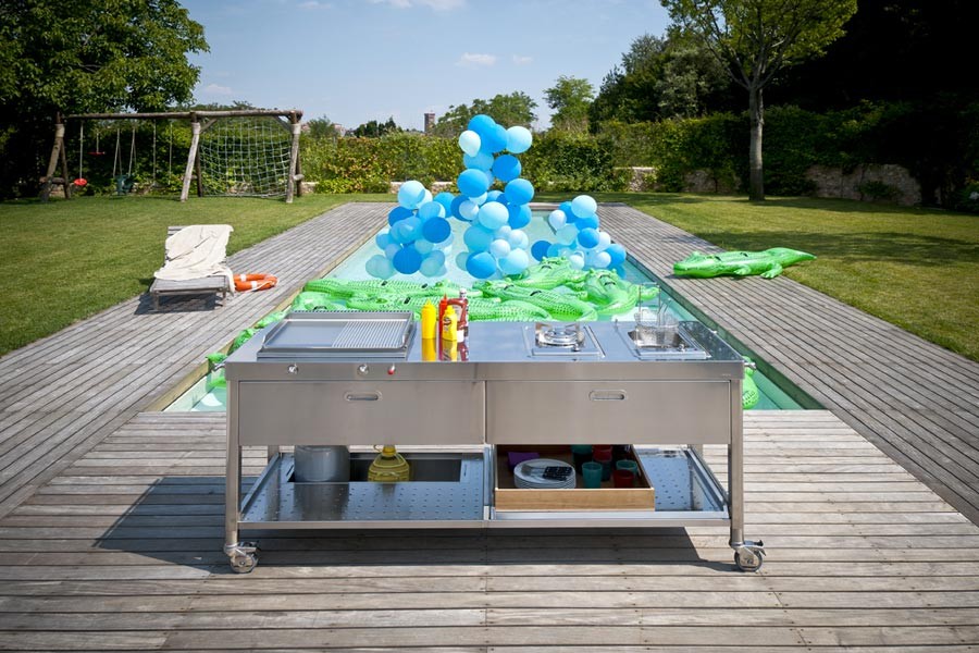 Edelstahl-Outdoor-Küche Pool 190 cm