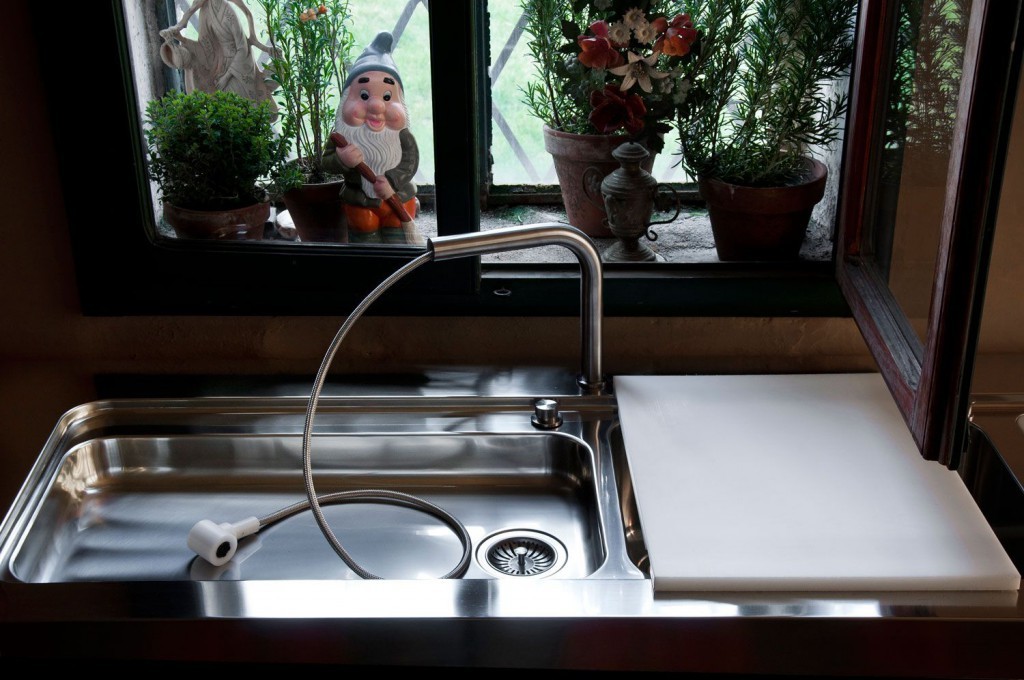 Edelstahl Küchenelement - spülen und zubereiten - 190 cm breit
